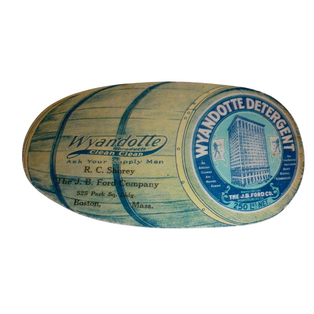 Vintage Wyandotte Detergent J.B. Ford Co Advertising Blotter Boston Mass Barrel